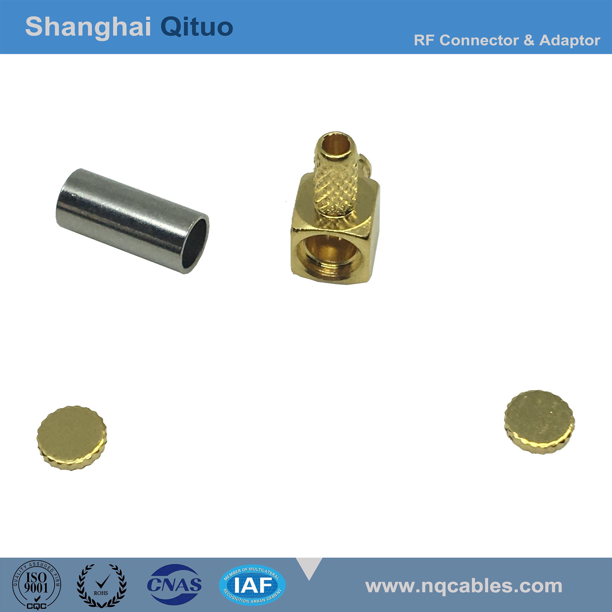 RF Connector SMP Right Angle Female Jack Crimp for Rg316 or Rg174 Cable (SMP-KW-C-1.5)
