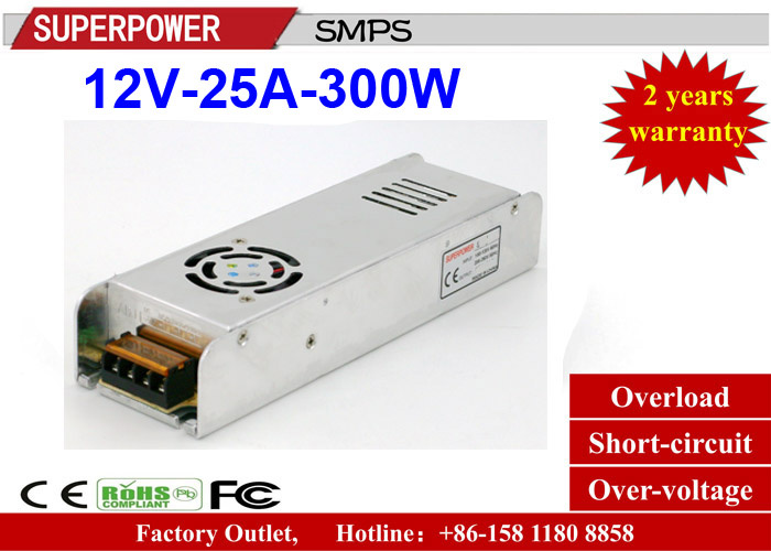 12V 25A 300W Strip Power Supply for LED Light Box