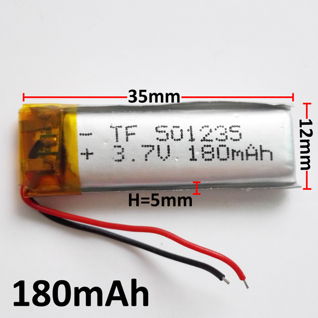 3.7V 180mAh 501235 Lithium Polymer Battery for Mobile Electronic Part