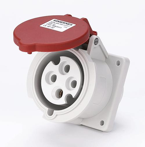 32A 3P+PE IP44 Panel mounted socket (MN3431)