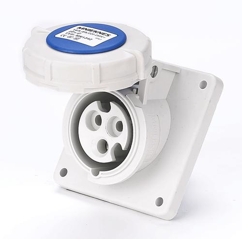 16A 2P+PE IP67 Panel mounted socket(Angle) (MN1342)