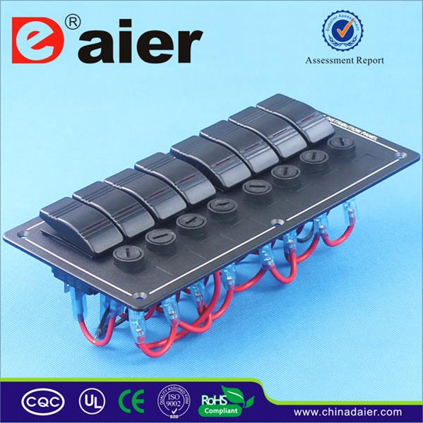 8 Way/Gang on-off Marine Boat Saplashproof Switch Panel