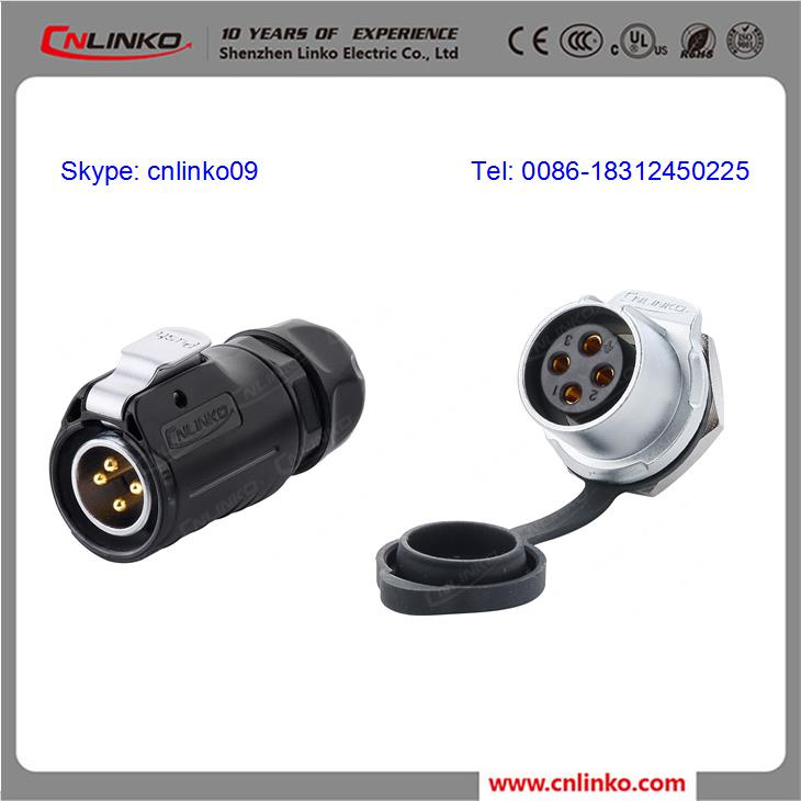 IP68 Waterproof 4pin Power Connector/Cable Connector