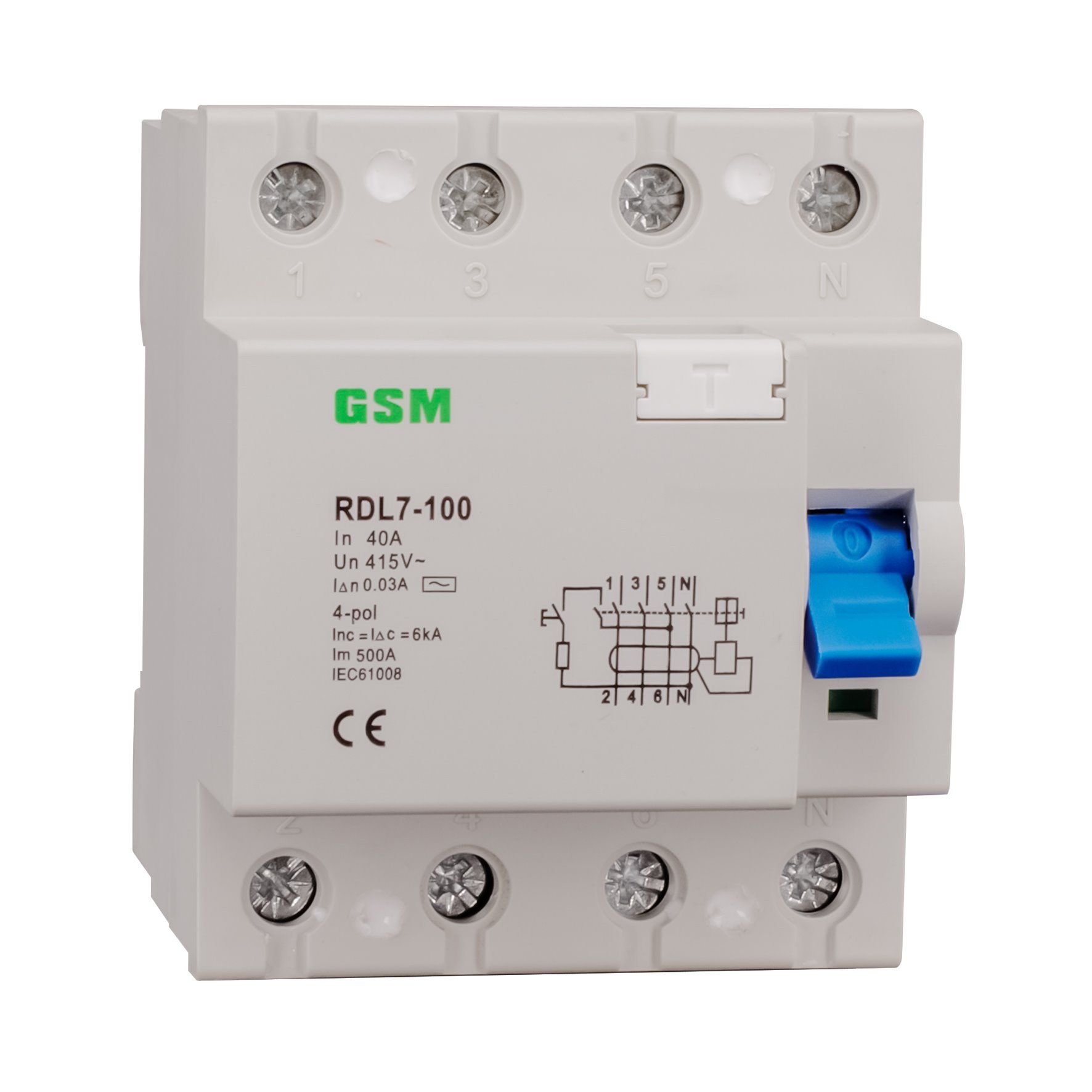 Residual Current Circuit Breakers RCCB, RCD, RCBO Rdl7-100 4p