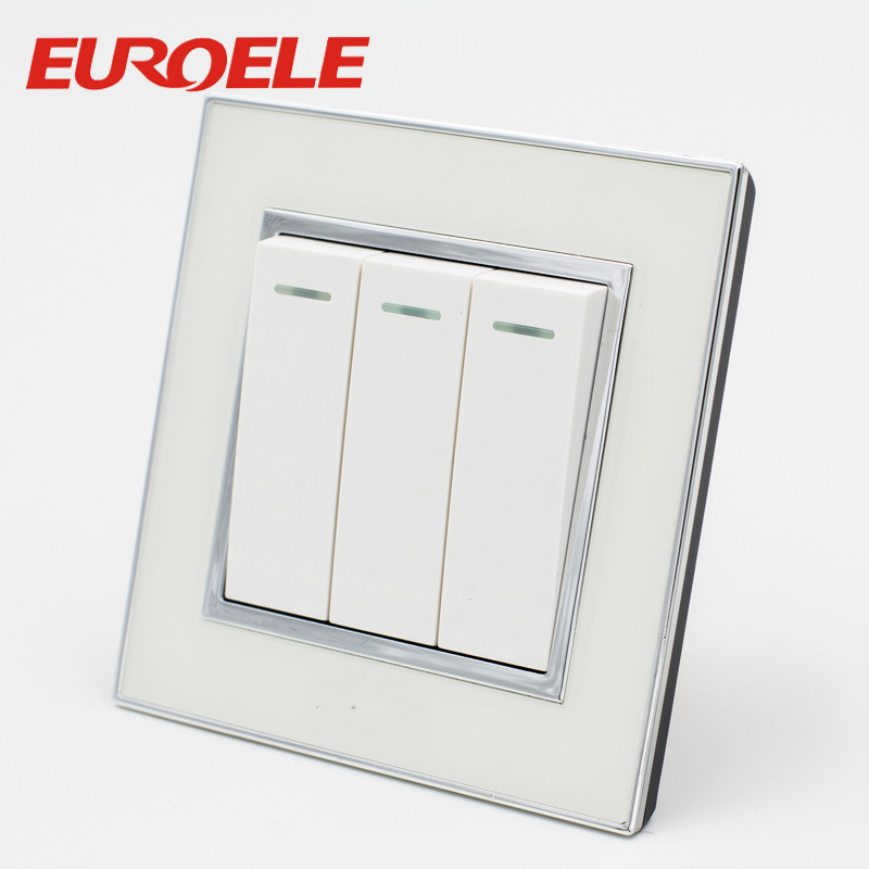 250V/10A 86mm acrylic White Eclectric Wall Switch and Socket