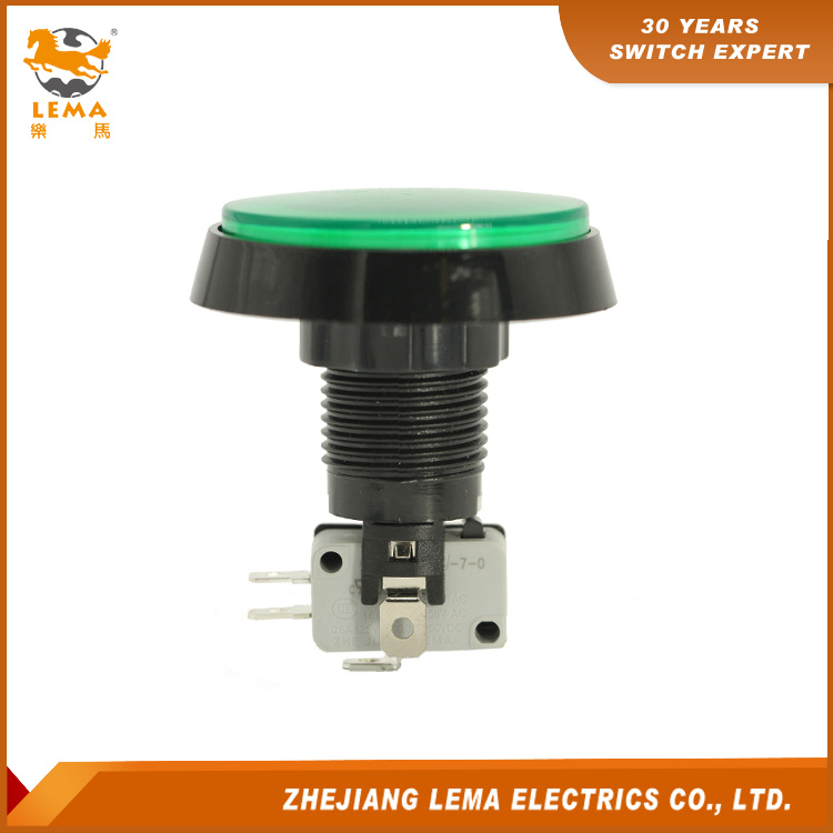 IP40 Protection Degree Green LED Push Button Switch Pbs-005