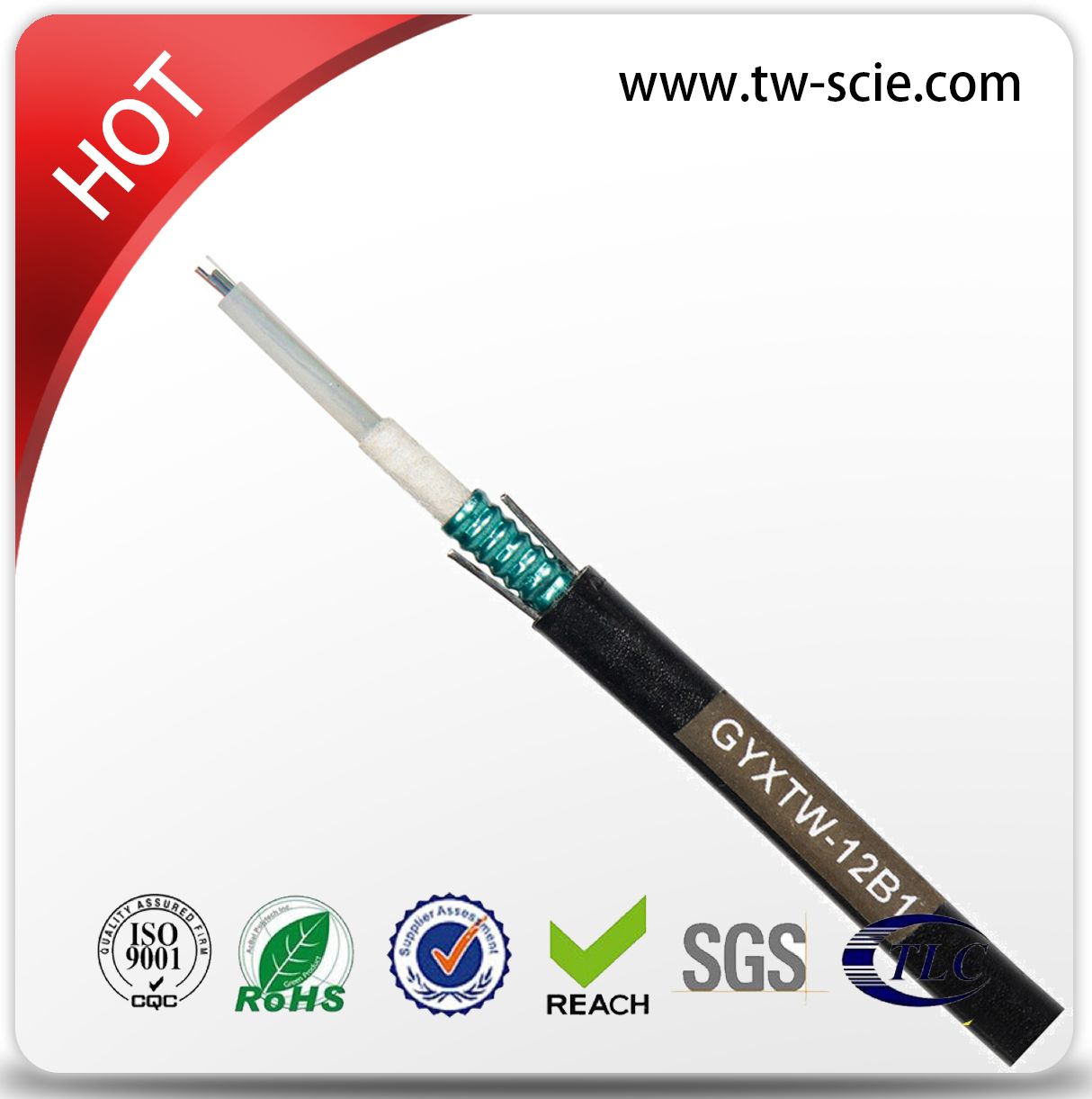 Aerial Single Mode Optical Fibre Cable GYXTW