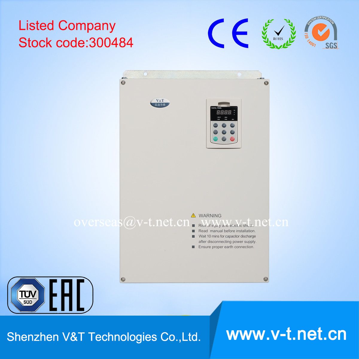 V&T V5-H 55 to 75kw 1/3pH 200V Heavy Load Application Variable Frequency Drive
