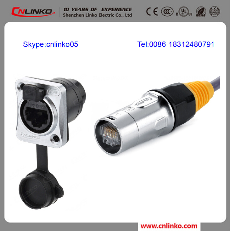 8p8c Waterproof Cat5e RJ45 LED Cabinet Connector