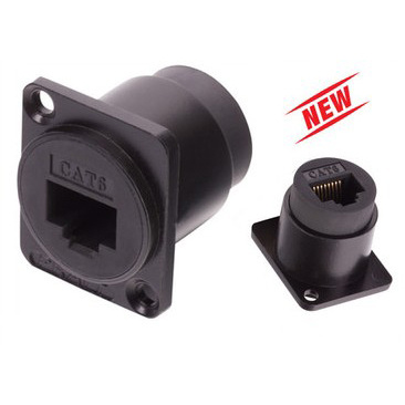 D Type Cat6e Network Plug Chassis Panel Mount Connector