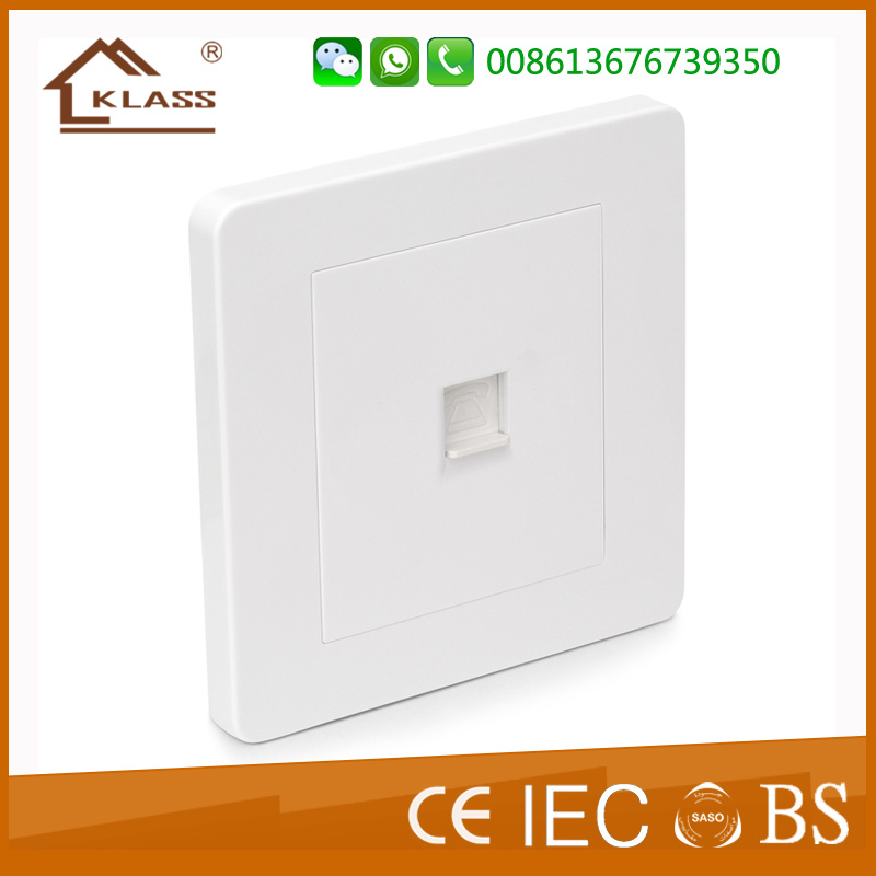 British Standards White PC Data Outlet Socket for Computer Using