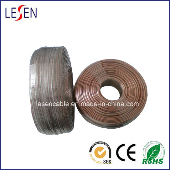 Transparent Speaker Wire with Oxygen-Free Copper and Tinned Copper
