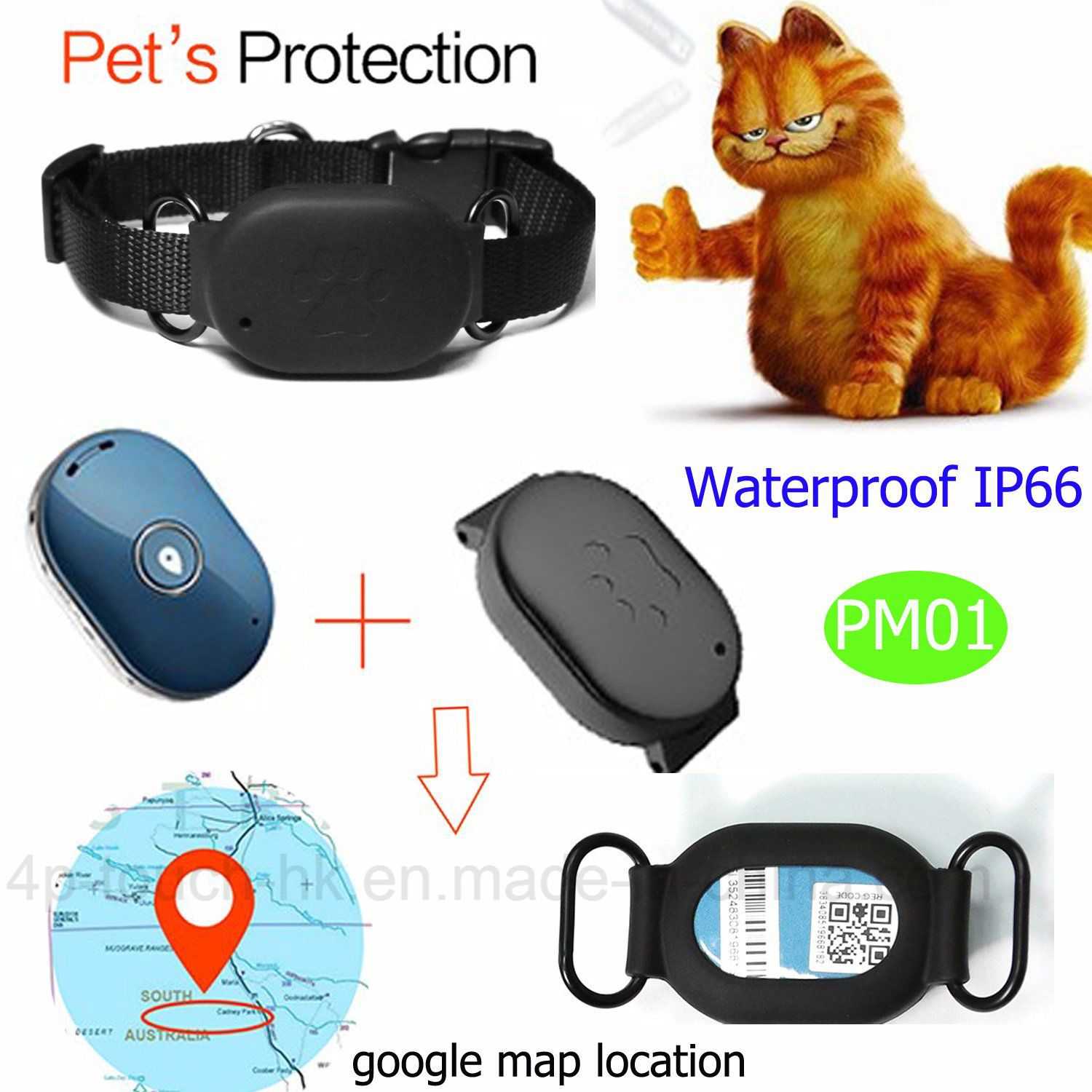 IP66 Mini GPS Tracker with Geo-Fence for Pet/Personal Pm01