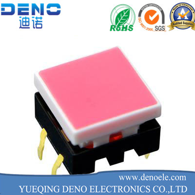 Illuminated 12*12 mm Tact Switch with Red LED Square Cap