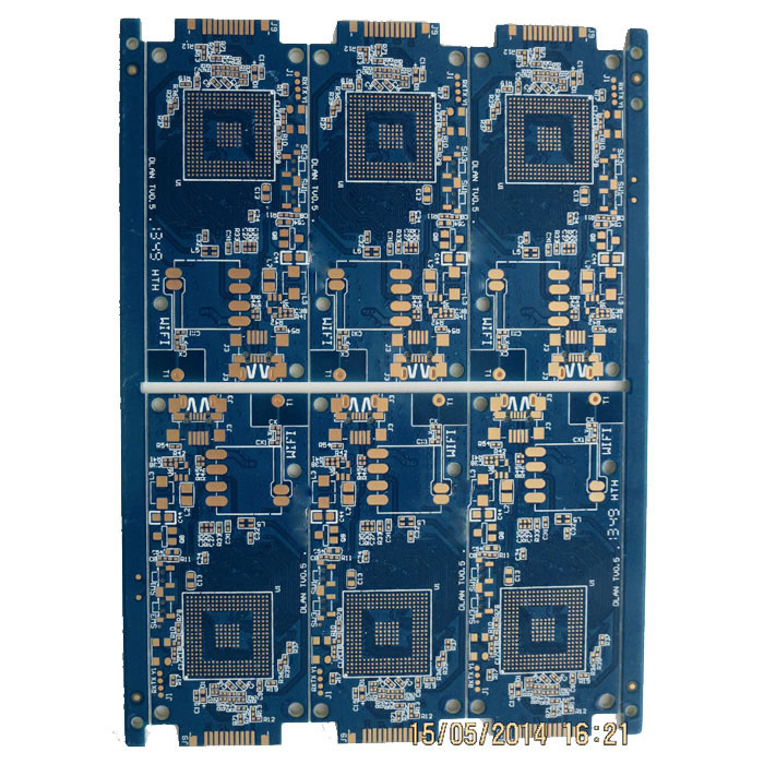 3.0mm 4 Layers Blue Printed Circuit Board with Gold Finger