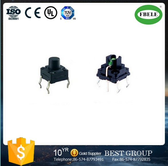 6.8*6.8mm Square Momentary Waterproof Tact Switch, Tactile Switch with LED Use for Lampblack Machine
