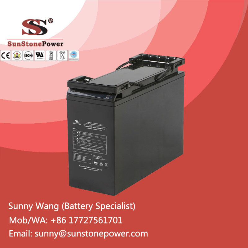 Front Terminal 12V Voltage 55ah Solar System AGM Battery
