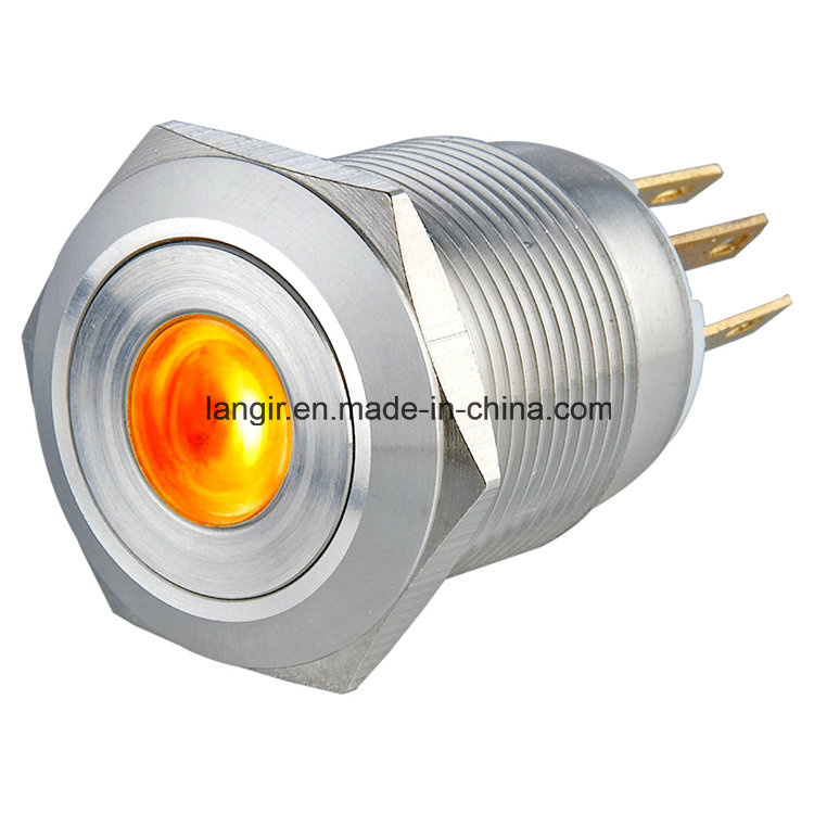 19mm DOT Illuminated Momentary 1no1nc Metal Push Button Switch