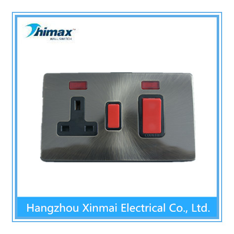 13A Light Wall Control Switched Socket with Neon and 45A Switch with Neon