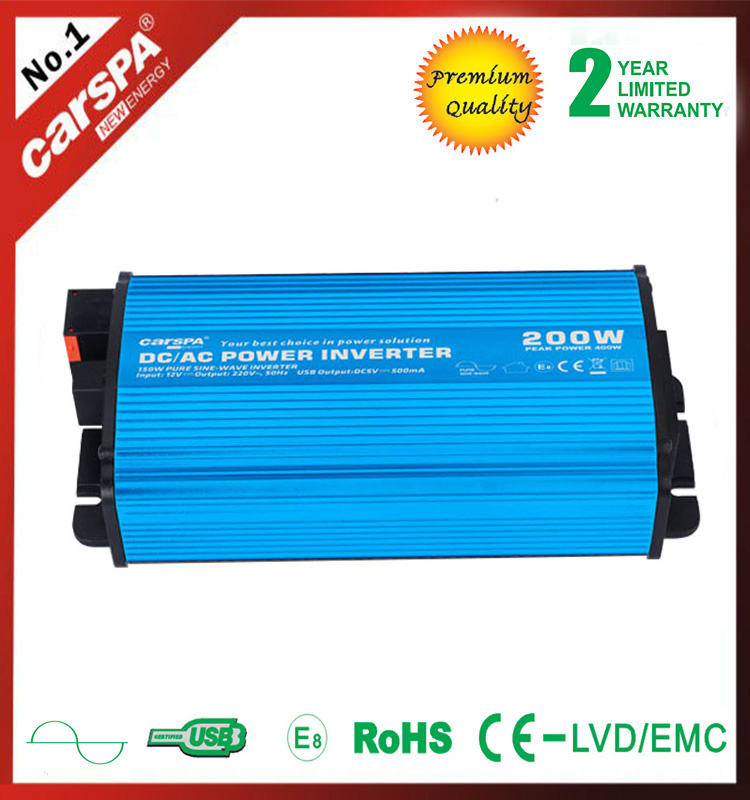 200W 12VDC 220VAC True Pure Sine Wave Power Inverter