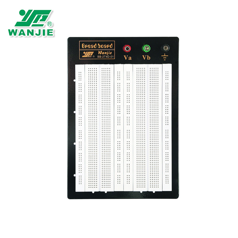 White Breadboard with Black Metal Plate