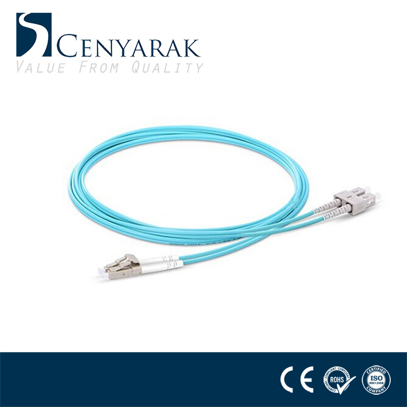 LC to Sc Multimode Om3 Aqua Fiber Optic Patch Cord