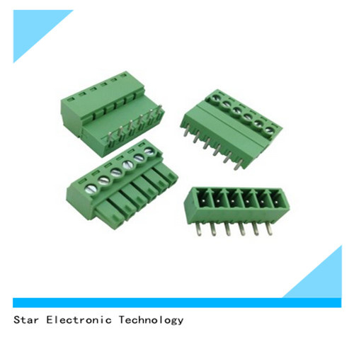 3.81mm Angle 6 Way Pin Screw Pluggable Type Terminal Block Connector