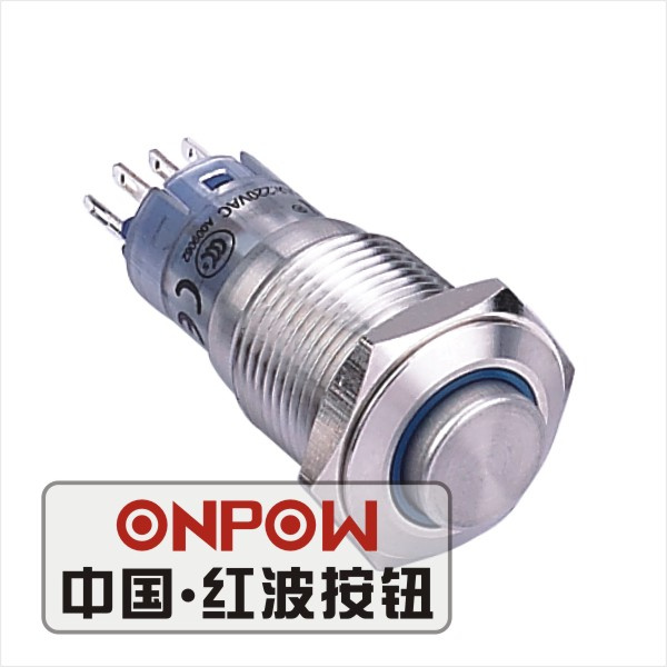 Onpow 16mm Push Button Switch (LAS2GQH-11E/R/12V/S, CE, CCC, RoHS, REECH)