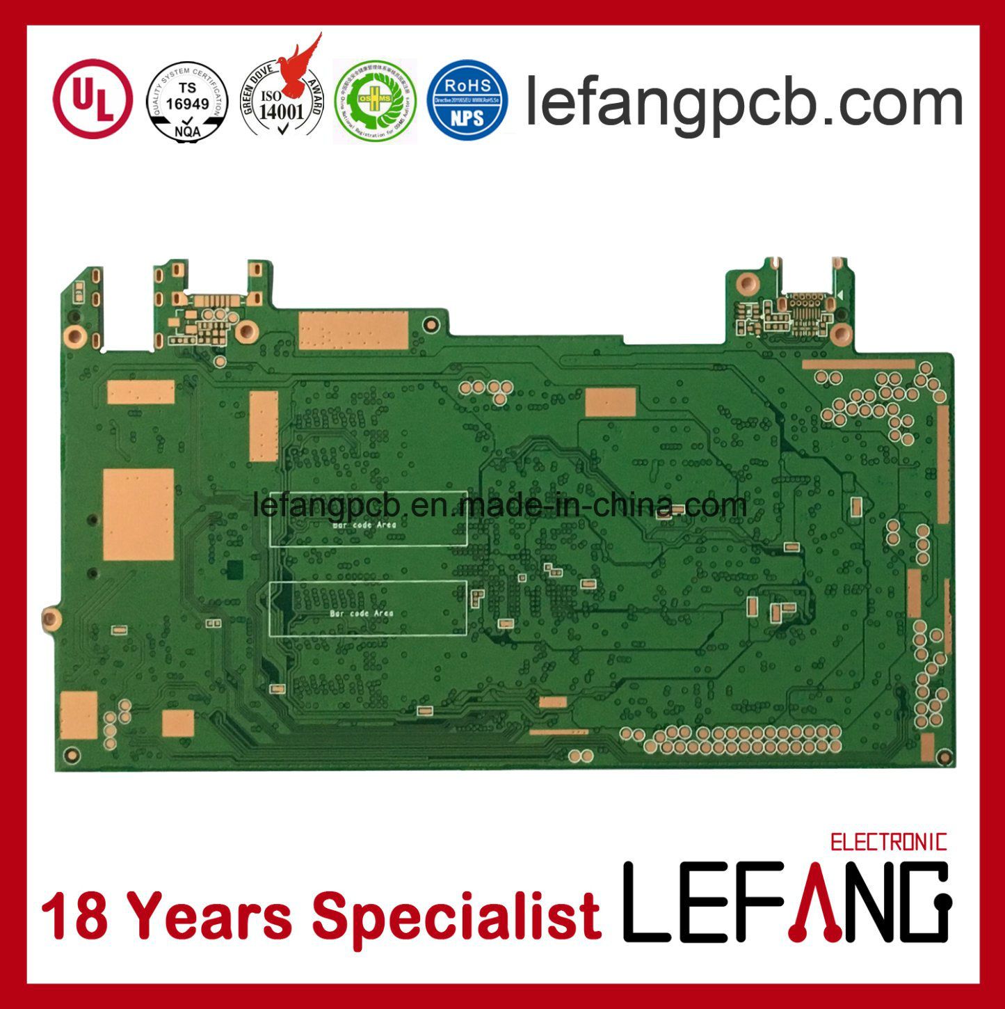 6layers Multilayer Printed Board PCB Circuit Manufacturing