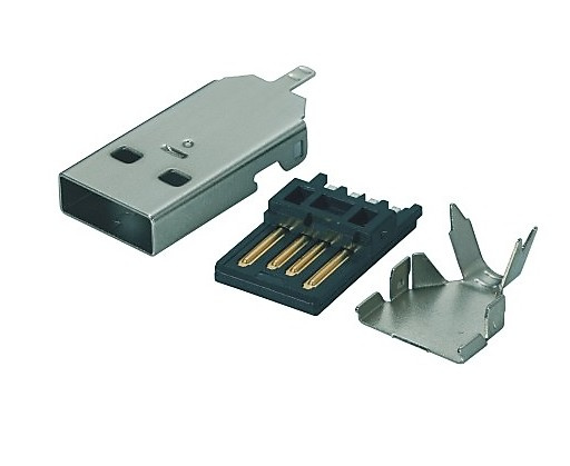 Computer Connector USB 2.0 Am Solder Slim Type