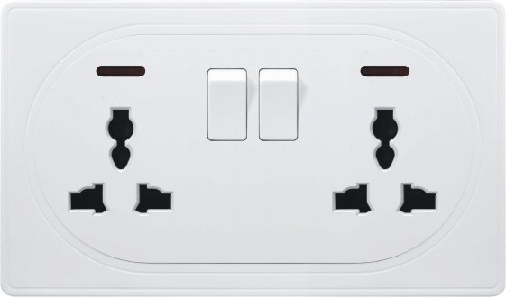 UK Double 13A Multi-Functional Switched Socket with Neon (A3)