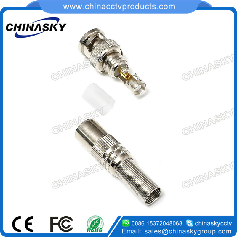 50ohm Male CCTV Solderless BNC Connector with Long Boot (CT5046-1)