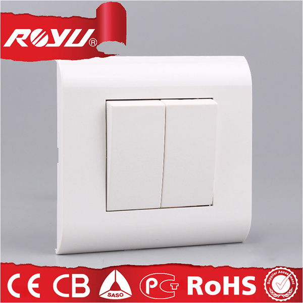 220V High Quality 2 Gang 2 Way Modular Wall Switches