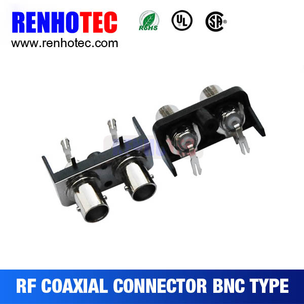 Double Right Angle PCB Mount BNC Jack Connector