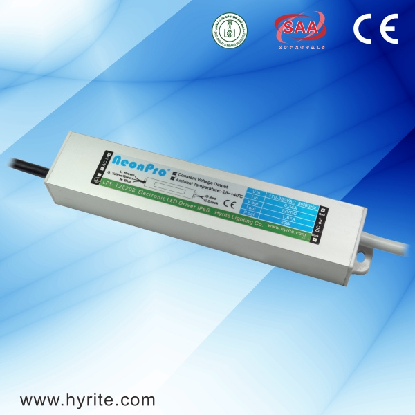 20W 12V IP67 Constant Voltage Single-Output LED Transformer
