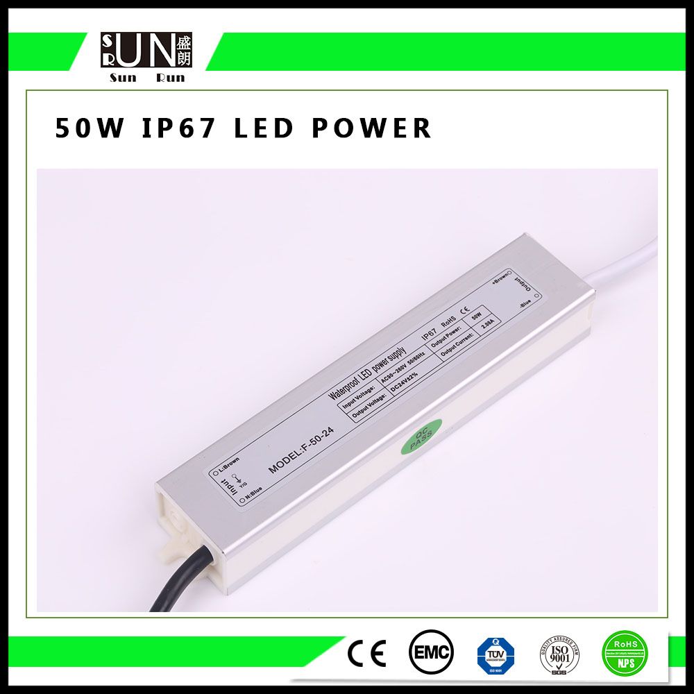 50W Constant Voltage IP65 IP67 24V Waterproof LED Power Supply