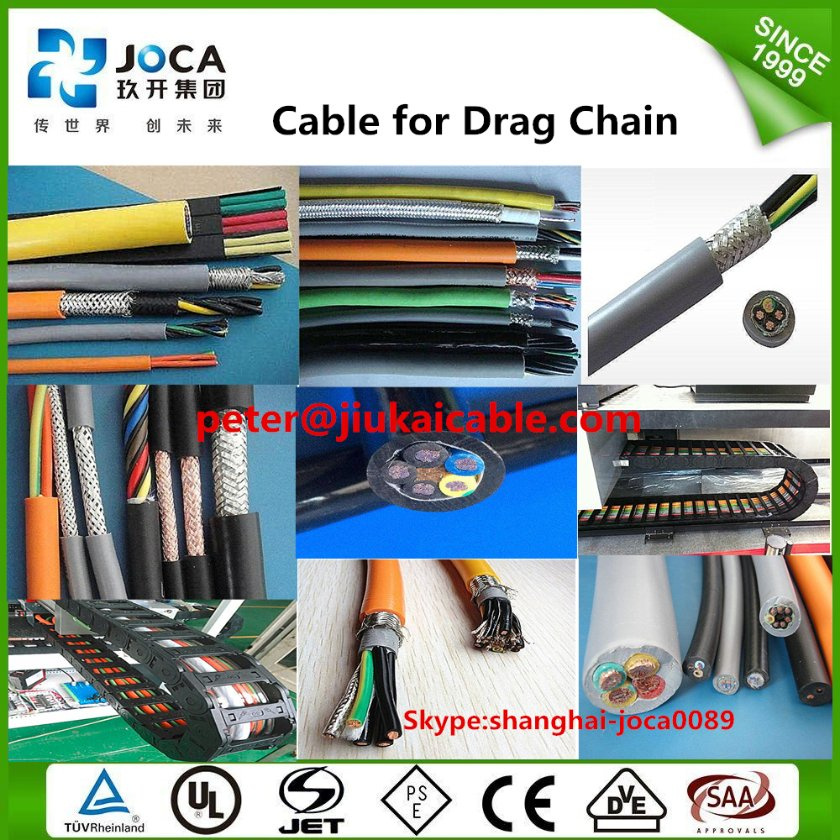 PVC Copper Electrical Textile Insulated Chain Cable for Drag