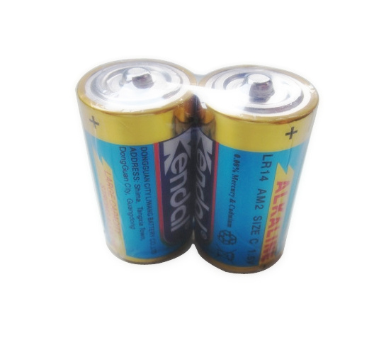 2PCS Shrink 1.5V Alkaline Battery Lr14 C