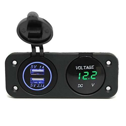 New 2.1A Waterproof Motorcycle USB Cigarette Lighter Power Adapter Socket Car Charger