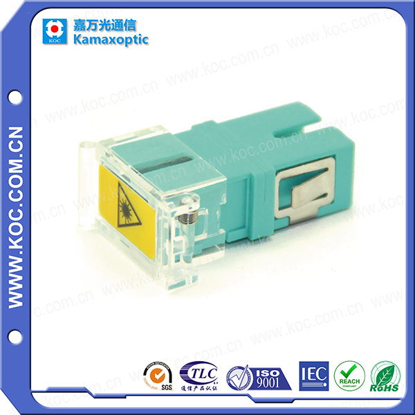 Sc Aqua Simplex with Shutter Fiber Optic Adapter