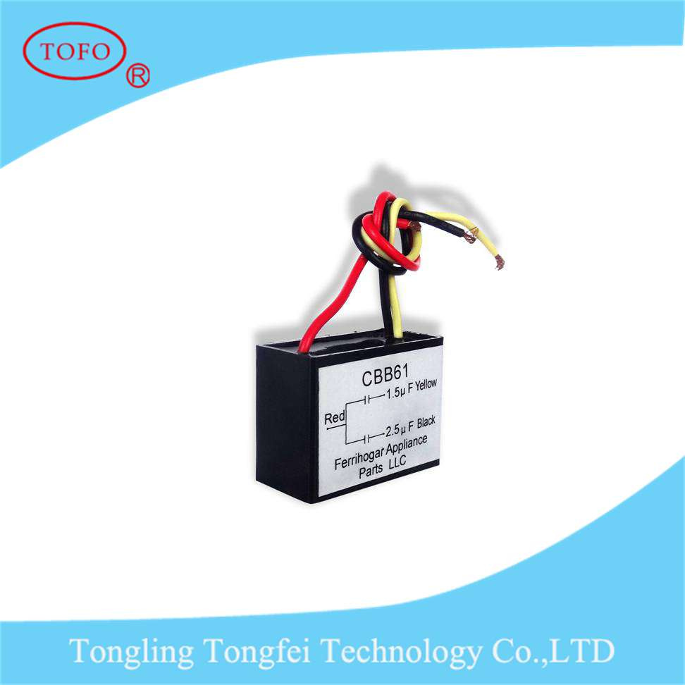 Cbb61 Fan Capacitor with Pin and Wire Series