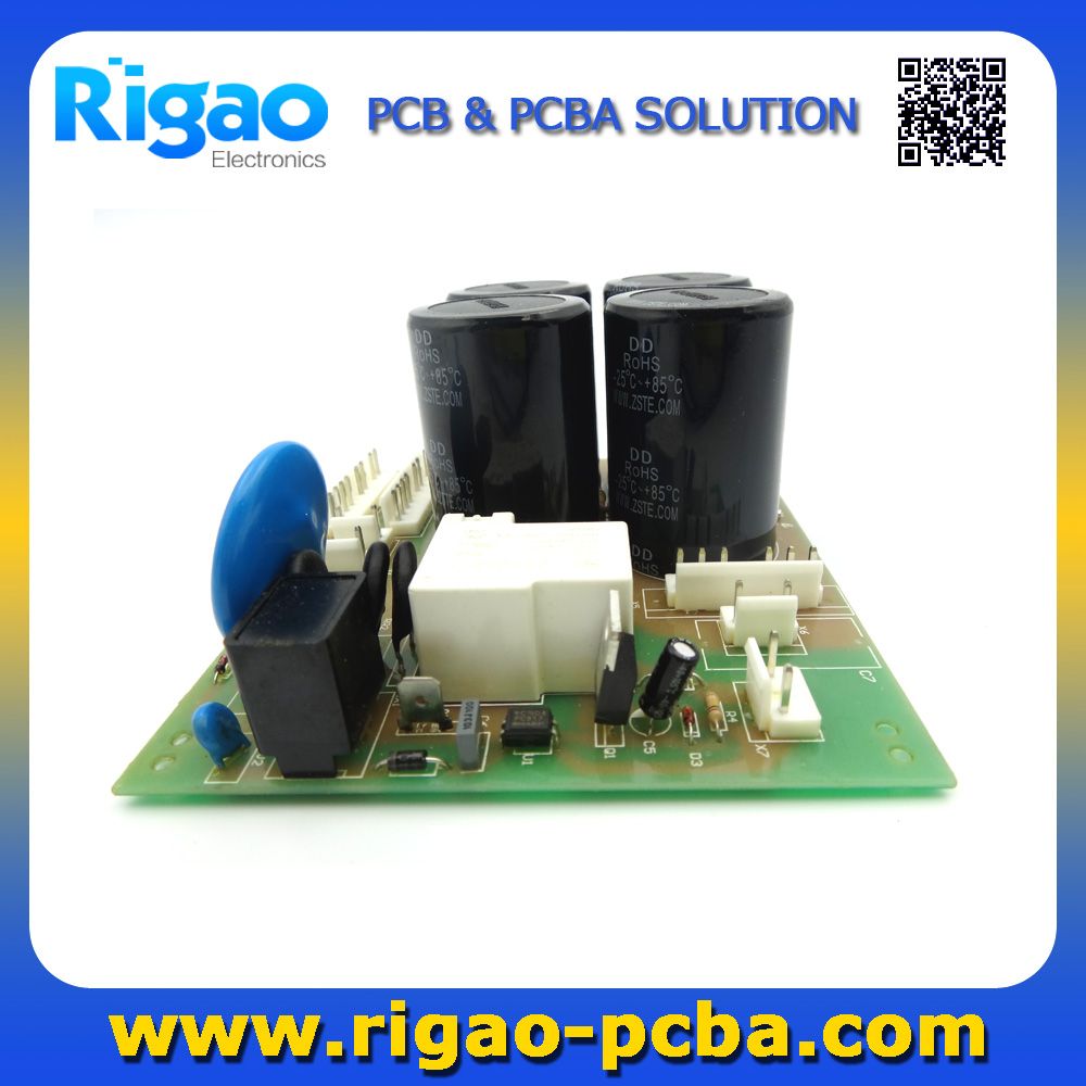 2-Layer Circuit Card and PCB Assembly with Big DIP Capacitors