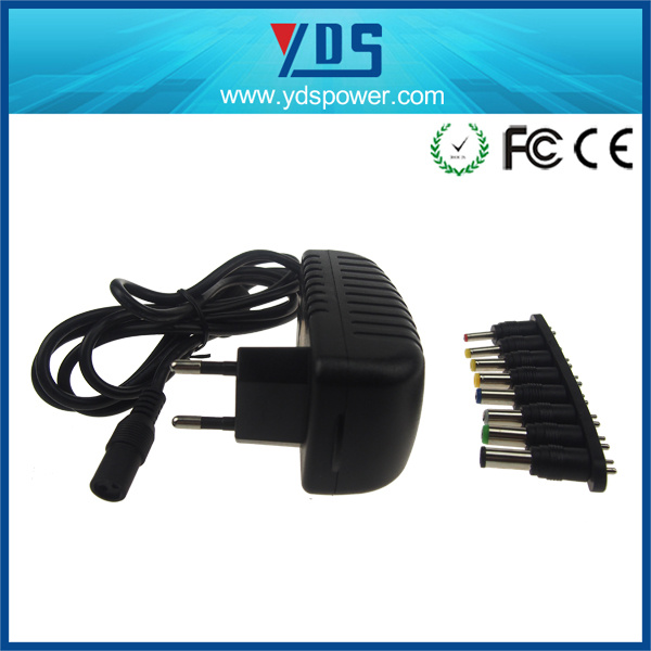 12V 2A Universal EU Wall Plug Adapter with 8 Connector
