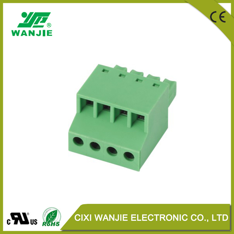 High Quality PCB Terminal Block Green Pluggable Connector with High Voltage High Current Wj15edgkc/Kcm, Pitch 3.81mm