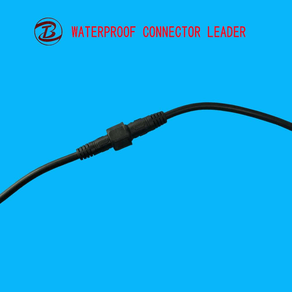 Black and White Colorless 2 Pin LED Waterproof Connector