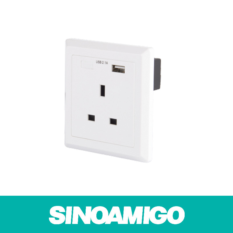 Sinoamigo BS Power Socket with USB Charger Wall Socket
