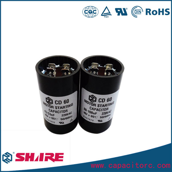Non-Polarized Aluminum Electrolytic Capacitors CD60 Motor Start Capacitor
