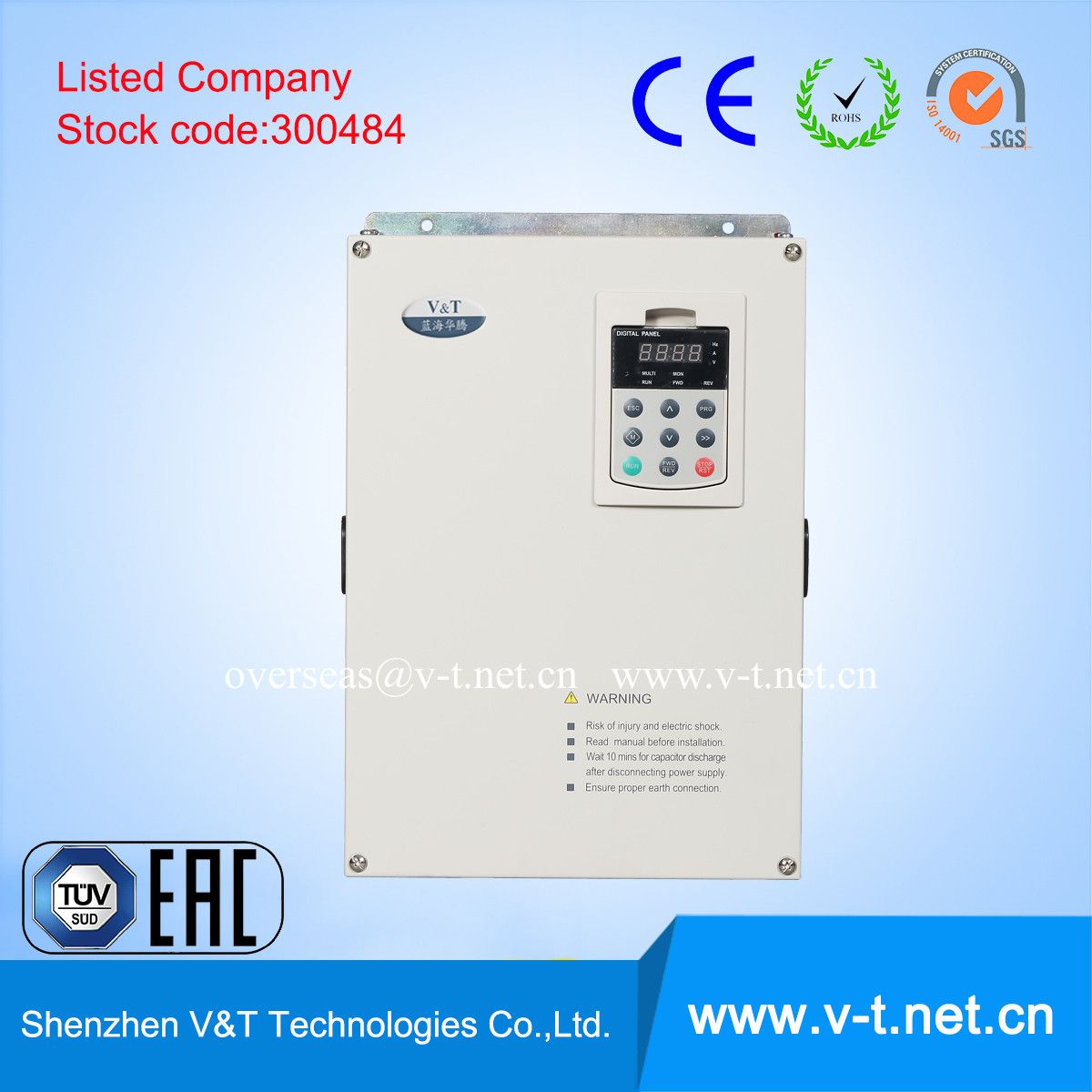 V5-H China Leading Mini Variable Frequency Inverter 1/3pH with Sequence Function (PLC Logic) 0.4 to 45kw - HD