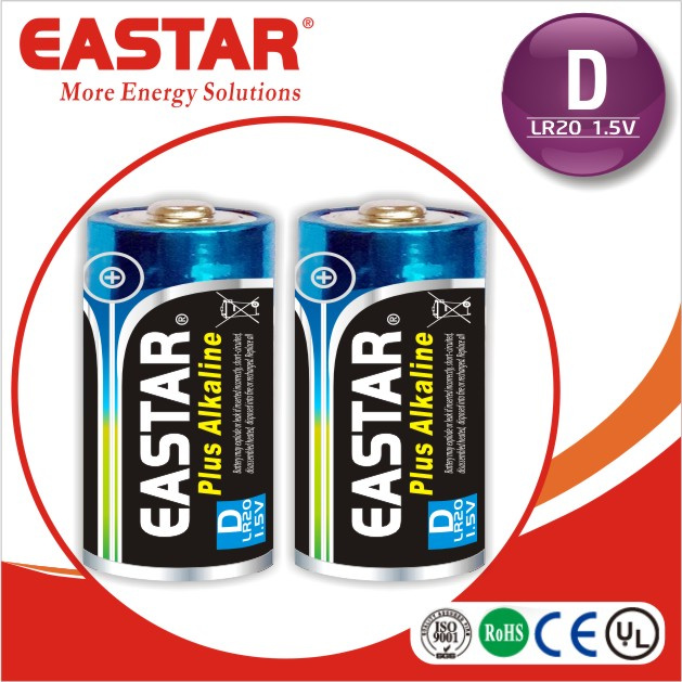 Over 2000 Mins' Duration High Discharge Rate Lr20 D Alkaline Battery