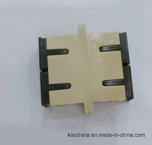 Sc Sm Dx Fiber Optic Duplex Adaptor with Beige Color Koc